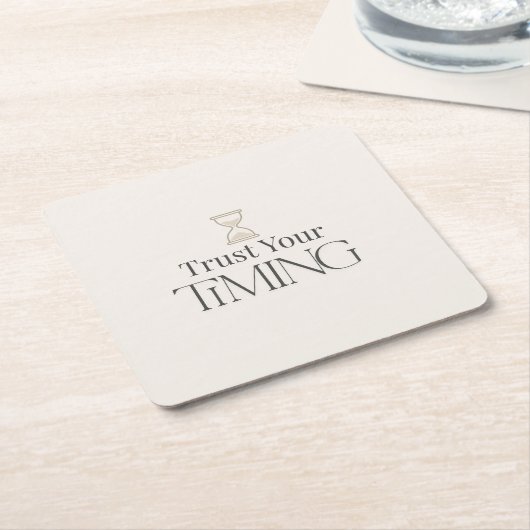 Trust Your Timing Minimal Motivational Coaster Kartonnen Onderzetters (Schuin)