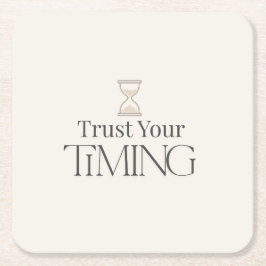 Trust Your Timing Minimal Motivational Coaster Kartonnen Onderzetters