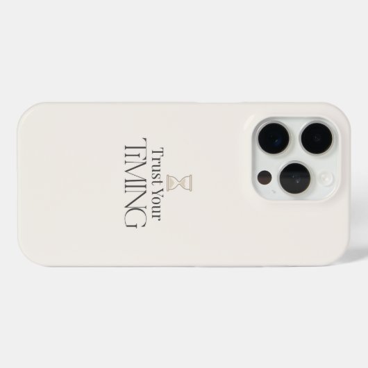 Trust Your Timing Minimal Motivational iPhone Case (Achterkant (horizontaal))