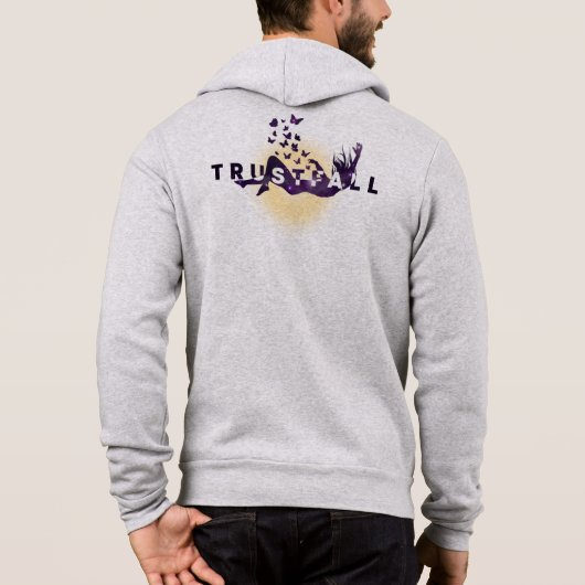 TrustFall | Mannen Hoodie met volle ritssluiting (Achterkant)