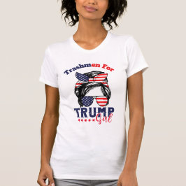 Trustmannen voor Trump Girl Messy Bun Verkiezingsv T-shirt