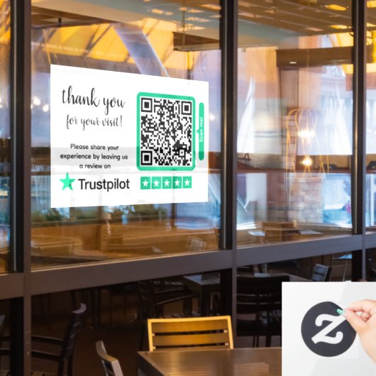 Trustpilot Recensies | Zakelijke Review Link QR Co Raamsticker (Restaurant Raam)