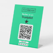 Trustpilot Review Aanvraag met Scannable QR Code Reclamebord Met Voetstuk (Voorkant)
