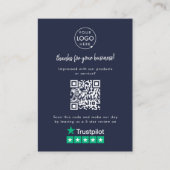 Trustpilot Review Business Dank u QR Code Navy Informatiekaartje (Voorkant)