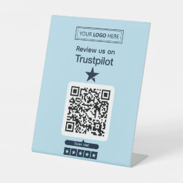 Trustpilot Review Request with Scannable QR Code Reclamebord Met Voetstuk