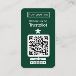 Trustpilot Review Request with Scannable QR Code Visitekaartje