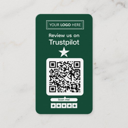 Trustpilot Review Verzoek met Scanbare QR-code Visitekaartje (Voorkant)