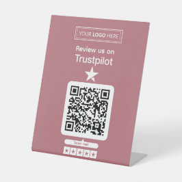 Trustpilot Review Verzoek met Scannbare QR Code Reclamebord Met Voetstuk
