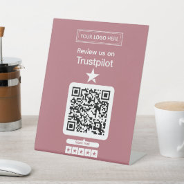 Trustpilot Review Verzoek met Scannbare QR Code Reclamebord Met Voetstuk