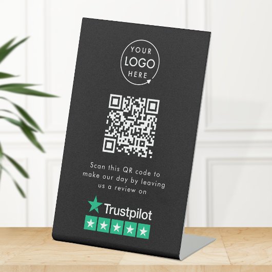 Trustpilot-Review voor zwart bedrijf QR-code Reclamebord Met Voetstuk
