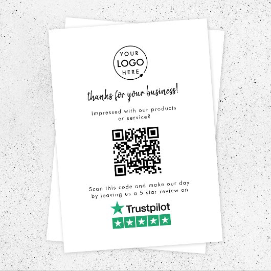 Trustpilot-Reviewen | Business Review Link QR Code Informatiekaartje