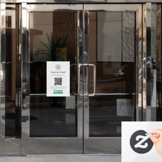 Trustpilot-Reviewen | Business Review Link QR Code Raamsticker (Kantoordeur)
