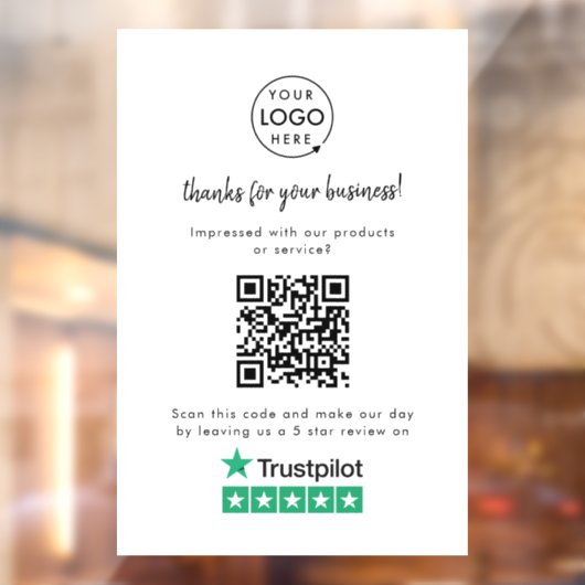 Trustpilot-Reviewen | Business Review Link QR Code Raamsticker (Vel 2)