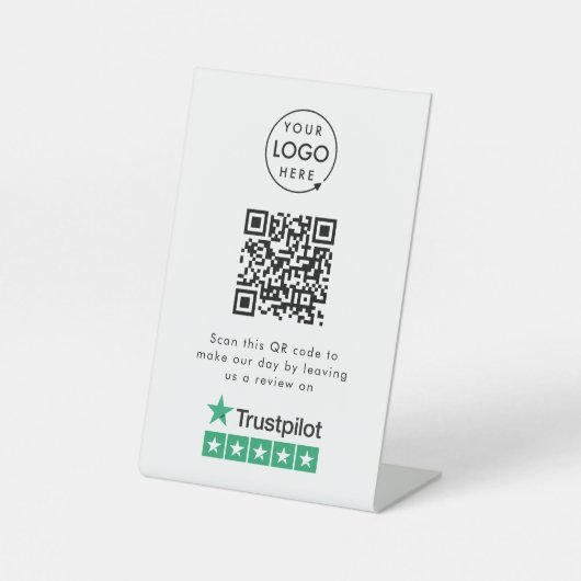 Trustpilot-Reviewen | Business Review Link QR Code Reclamebord Met Voetstuk (Voorkant)