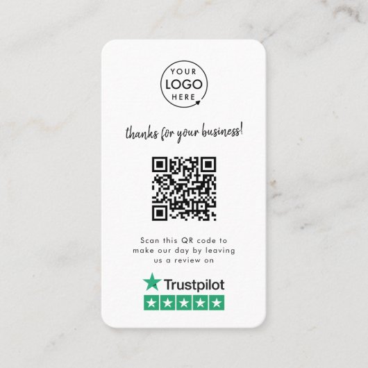 Trustpilot-Reviewen | Business Review Link QR Code Visitekaartje (Voorkant)