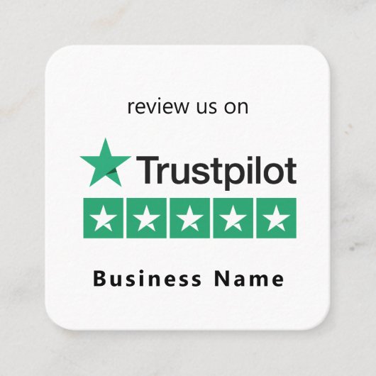 Trustpilot-Reviewen | Minimale zakelijke QR-code Vierkante Visitekaartje (Voorkant)