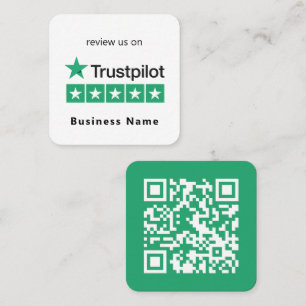 Trustpilot-Reviewen   Minimale zakelijke QR-code Vierkante Visitekaartje