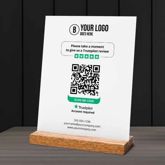 Trustpilot Reviewen QR Code Rate My Business 5 Sta Acryl Bord