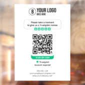 Trustpilot Reviewen QR Code Rate My Business 5 Sta Raamsticker (Vel 2)