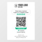 Trustpilot Reviews QR Code Beoordeel Mijn Bedrijf  Raamsticker (Vel)