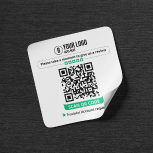 Trustpilot Reviews QR Code Beoordeel Mijn Bedrijf Vierkante Sticker