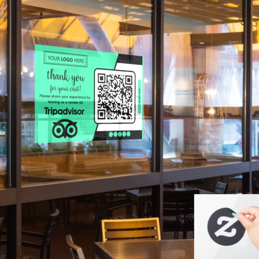 Trustpilot Reviewverzoek met Scanbare QR-code Raamsticker (Restaurant Raam)