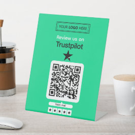 Trustpilot Reviewverzoek met scanbare QR-code Reclamebord Met Voetstuk