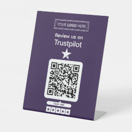 Trustpilot Reviewverzoek met Scanbare QR-code Reclamebord Met Voetstuk