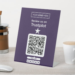 Trustpilot Reviewverzoek met Scanbare QR-code Reclamebord Met Voetstuk