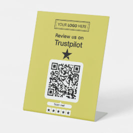 Trustpilot Reviewverzoek met Scanbare QR-code Reclamebord Met Voetstuk