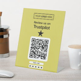 Trustpilot Reviewverzoek met Scanbare QR-code Reclamebord Met Voetstuk