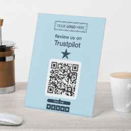 Trustpilot Reviewverzoek met scanbare QR-code Reclamebord Met Voetstuk
