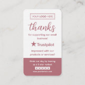 Trustpilot Reviewverzoek met Scanbare QR-code Visitekaartje (Achterkant)