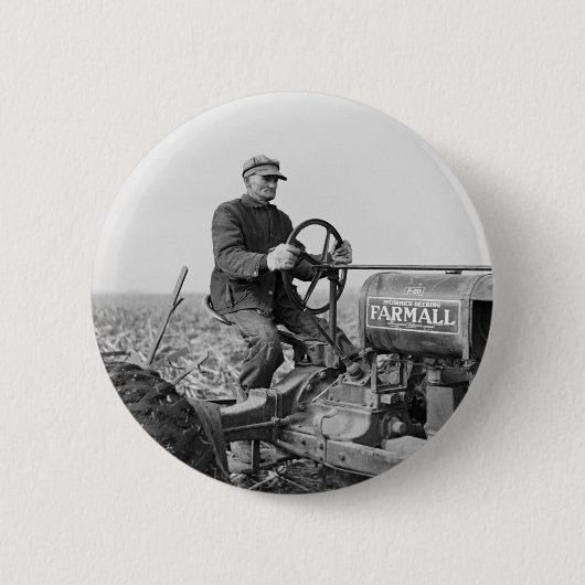 Trusty Old Tractor, 1930s Ronde Button 5,7 Cm (Voorkant)