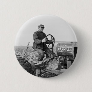 Trusty Old Tractor, 1930s Ronde Button 5,7 Cm