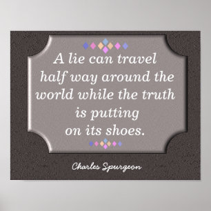 Truth and Lie - art poster - quote