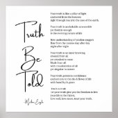 Truth Be Told Poem poster muurdecoratie (Voorkant)