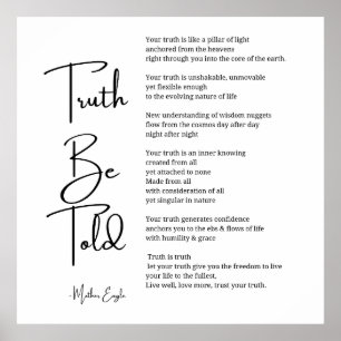 Truth Be Told Poem poster muurdecoratie