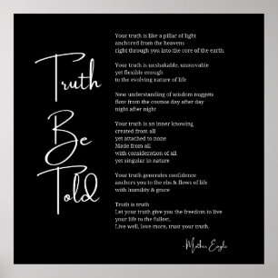 Truth Be Told Poem poster muurdecoratie