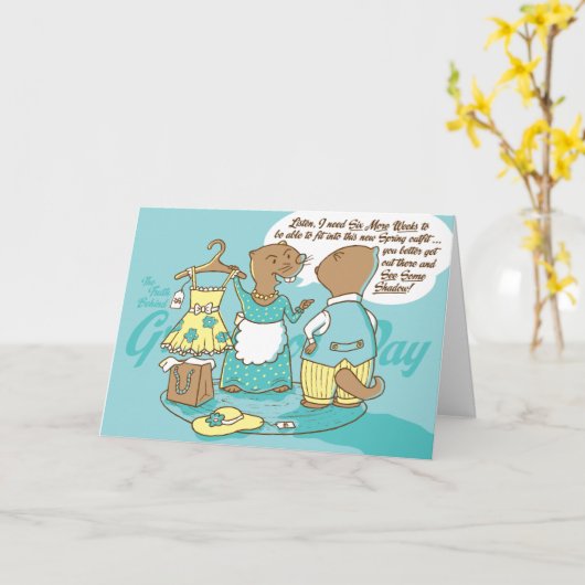 Truth Behind Groundhog Day Card CUSTOMIZABLE Kaart (Gele Bloem)