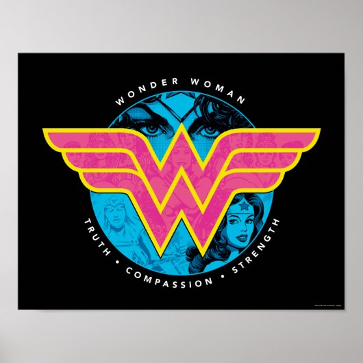 Truth Compassion Sterkte Comic Wonder Woman Logo Poster (Voorkant)