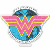 Truth Compassion Sterkte Comic Wonder Woman Logo Sticker (Voorkant)