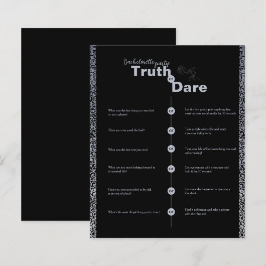 Truth Dare Gothic Floral Bachelorette Party (Voorkant / Achterkant)