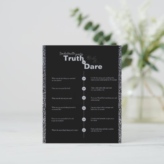 Truth Dare Gothic Floral Bachelorette Party (Staand voorkant)