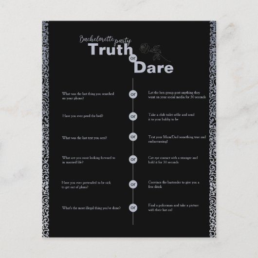 Truth Dare Gothic Floral Bachelorette Party (Voorkant)