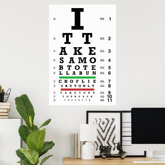 Truth Eye Chart Poster (Thuiskantoor)