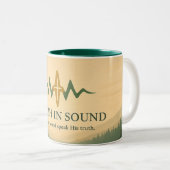 Truth in Sound Official Merch Landscape Tweekleurige Koffiemok (Voorkant rechts)