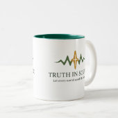 Truth in Sound Official Merch Tweekleurige Koffiemok (Voorkant rechts)