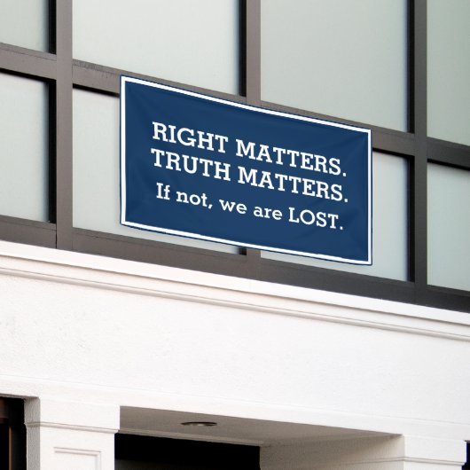 Truth Matets Impeachment Protest Sign | Blauw Spandoek (Buitenkant Gebouw)