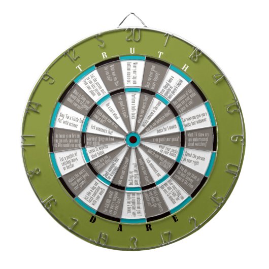 Truth of Dare Dart Board Green/Blue (geen zoenen) Dartbord (Voorkant)